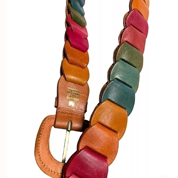 Vintage 1990s Leather Multicolored Belt